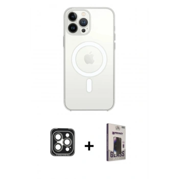 MARSİLYAN™- iPhone 15 Pro Max Kılıf Kutup Klasik Serisi - Siyah Bilvis Hayalet Cam Ekran Koruyucu + PVD Metal Kamera Lens - GI