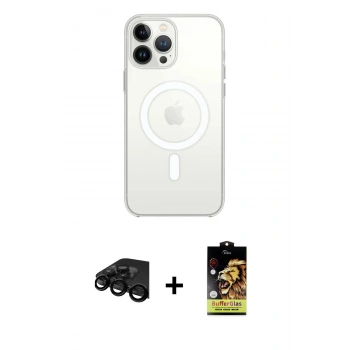 MARSİLYAN™- iPhone 15 Pro Max Kılıf Kutup Klasik Serisi - Siyah Buffer Cam Ekran Koruyucu + Raze Metal Kamera Lens - SH