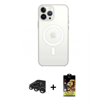 MARSİLYAN™- iPhone 15 Pro Max Kılıf Kutup Klasik Serisi - Siyah Buffer Cam Ekran Koruyucu + Raze Metal Kamera Lens - TMGI