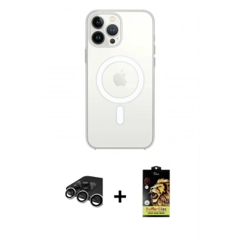 MARSİLYAN™- iPhone 15 Pro Max Kılıf Kutup Klasik Serisi - Siyah Buffer Cam Ekran Koruyucu + Raze Metal Kamera Lens - GS