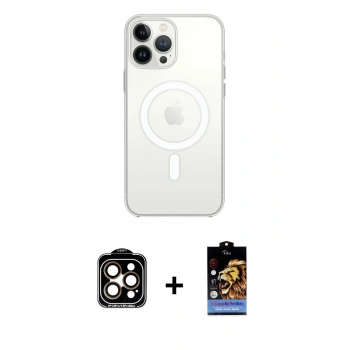 MARSİLYAN™- iPhone 15 Pro Max Kılıf Kutup Klasik Serisi - Siyah Buffer Hayalet Cam Ekran Koruyucu + PVD Metal Kamera Lens - TU