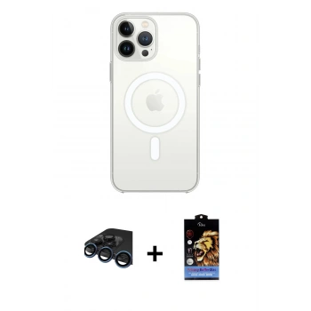 MARSİLYAN™- iPhone 15 Pro Max Kılıf Kutup Klasik Serisi - Siyah Buffer Hayalet Cam Ekran Koruyucu + Raze Metal Kamera Lens - LT