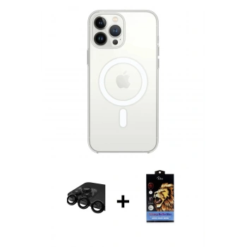 MARSİLYAN™- iPhone 15 Pro Max Kılıf Kutup Klasik Serisi - Siyah Buffer Hayalet Cam Ekran Koruyucu + Raze Metal Kamera Lens - SH