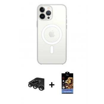 MARSİLYAN™- iPhone 15 Pro Max Kılıf Kutup Klasik Serisi - Siyah Buffer Hayalet Cam Ekran Koruyucu + Raze Metal Kamera Lens - TMGI