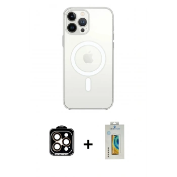 MARSİLYAN™- iPhone 15 Pro Max Kılıf Kutup Klasik Serisi - Siyah Polymer Nano Ekran Koruyucu + PVD Metal Kamera Lens - TU