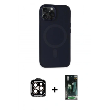 MARSİLYAN™- iPhone 15 Pro Max Kılıf Kutup Serisi - Şeffaf 360 Full Body Arka Koruyucu + PVD Metal Kamera Lens - TU