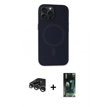 MARSİLYAN™- iPhone 15 Pro Max Kılıf Kutup Serisi - Siyah 360 Mat Full Body Arka Koruyucu + Raze Metal Kamera Lens - GS