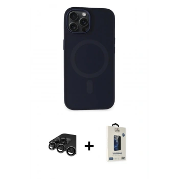 MARSİLYAN™- iPhone 15 Pro Max Kılıf Kutup Serisi - Siyah Bilvis Hayalet Cam Ekran Koruyucu + Raze Metal Kamera Lens - TMGI