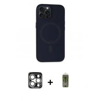 MARSİLYAN™- iPhone 15 Pro Max Kılıf Kutup Serisi - Siyah Joko Magic 5D Hayalet Cam + PVD Metal Kamera Lens - GS