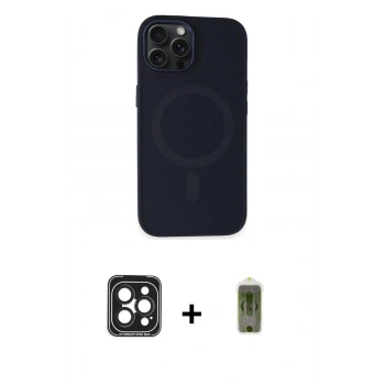 MARSİLYAN™- iPhone 15 Pro Max Kılıf Kutup Serisi - Siyah Joko Magic 5D Hayalet Cam + PVD Metal Kamera Lens - SH