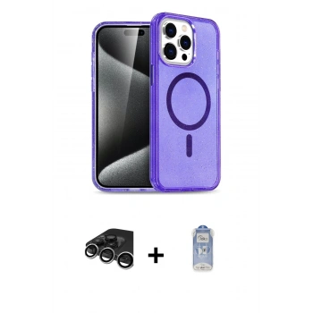 MARSİLYAN™- iPhone 15 Pro Max Kılıf Nova Asil Prime - Siyah Joko Magic 5D Cam + Raze Metal Kamera Lens - GS