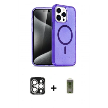 MARSİLYAN™- iPhone 15 Pro Max Kılıf Nova Asil Prime - Siyah Joko Magic 5D Hayalet Cam + PVD Metal Kamera Lens - GS