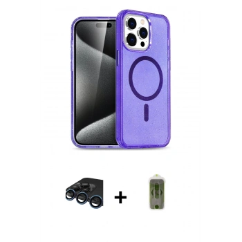 MARSİLYAN™- iPhone 15 Pro Max Kılıf Nova Asil Prime - Siyah Joko Magic 5D Hayalet Cam + Raze Metal Kamera Lens - LT