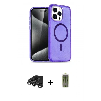MARSİLYAN™- iPhone 15 Pro Max Kılıf Nova Asil Prime - Siyah Joko Magic 5D Hayalet Cam + Raze Metal Kamera Lens - TMGI