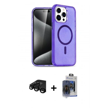 MARSİLYAN™- iPhone 15 Pro Max Kılıf Nova Asil Prime - Siyah Vanessa Magic Cam + Raze Metal Kamera Lens - SH
