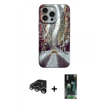MARSİLYAN™- iPhone 15 Pro Max Kılıf Nova Doku Prime - Şeffaf 360 Full Body Arka Koruyucu + Raze Metal Kamera Lens - GS