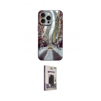 MARSİLYAN™- iPhone 15 Pro Max Kılıf Nova Doku Prime - Siyah Bilvis Hayalet Cam Ekran Koruyucu