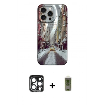 MARSİLYAN™- iPhone 15 Pro Max Kılıf Nova Doku Prime - Siyah Joko Magic 5D Hayalet Cam + PVD Metal Kamera Lens - LT