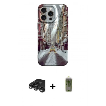MARSİLYAN™- iPhone 15 Pro Max Kılıf Nova Doku Prime - Siyah Joko Magic 5D Hayalet Cam + Raze Metal Kamera Lens - TMGI