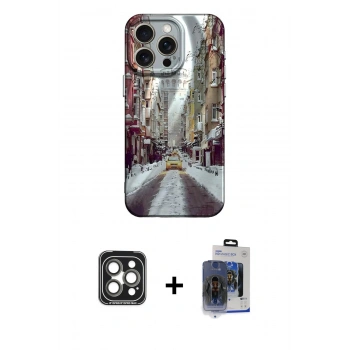 MARSİLYAN™- iPhone 15 Pro Max Kılıf Nova Doku Prime - Siyah Vanessa Magic Cam + PVD Metal Kamera Lens - GI