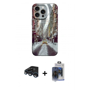MARSİLYAN™- iPhone 15 Pro Max Kılıf Nova Doku Prime - Siyah Vanessa Magic Cam + Raze Metal Kamera Lens - LT