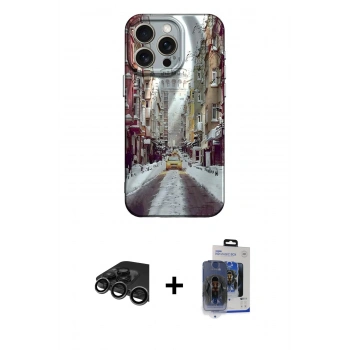 MARSİLYAN™- iPhone 15 Pro Max Kılıf Nova Doku Prime - Siyah Vanessa Magic Cam + Raze Metal Kamera Lens - TMGI