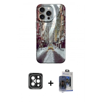 MARSİLYAN™- iPhone 15 Pro Max Kılıf Nova Doku Prime - Siyah Vanessa Magic Cam + PVD Metal Kamera Lens - SH
