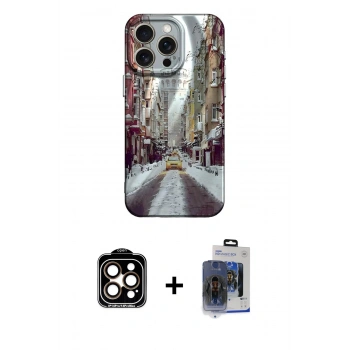 MARSİLYAN™- iPhone 15 Pro Max Kılıf Nova Doku Prime - Siyah Vanessa Magic Cam + PVD Metal Kamera Lens - TU