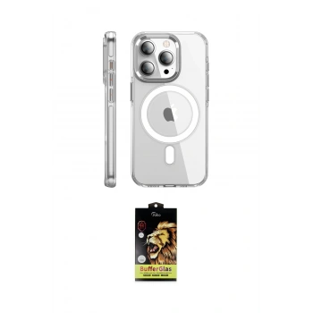 MARSİLYAN™- iPhone 15 Pro Max Kılıf Nova Doku - Siyah Buffer Cam Ekran Koruyucu