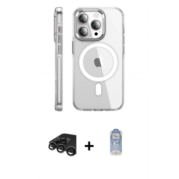 MARSİLYAN™- iPhone 15 Pro Max Kılıf Nova Doku - Siyah Joko Magic 5D Cam + Raze Metal Kamera Lens - TMGI
