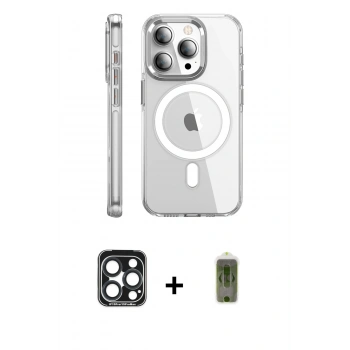 MARSİLYAN™- iPhone 15 Pro Max Kılıf Nova Doku - Siyah Joko Magic 5D Hayalet Cam + PVD Metal Kamera Lens - LT
