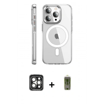 MARSİLYAN™- iPhone 15 Pro Max Kılıf Nova Doku - Siyah Joko Magic 5D Hayalet Cam + PVD Metal Kamera Lens - GI