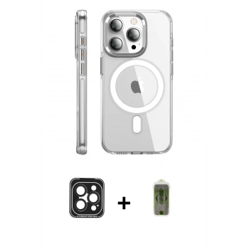 MARSİLYAN™- iPhone 15 Pro Max Kılıf Nova Doku - Siyah Joko Magic 5D Hayalet Cam + PVD Metal Kamera Lens - SH