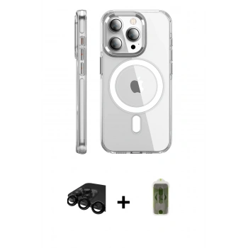 MARSİLYAN™- iPhone 15 Pro Max Kılıf Nova Doku - Siyah Joko Magic 5D Hayalet Cam + Raze Metal Kamera Lens - SH