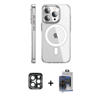 MARSİLYAN™- iPhone 15 Pro Max Kılıf Nova Doku - Siyah Vanessa Magic Cam + PVD Metal Kamera Lens - LT