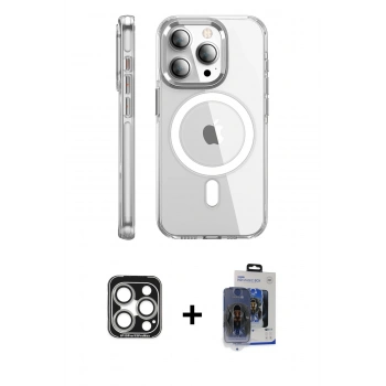 MARSİLYAN™- iPhone 15 Pro Max Kılıf Nova Doku - Siyah Vanessa Magic Cam + PVD Metal Kamera Lens - GS