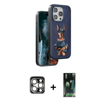 MARSİLYAN™- iPhone 15 Pro Max Kılıf Nova Form Koleksiyonu - Şeffaf 360 Full Body Arka Koruyucu + PVD Metal Kamera Lens - GS