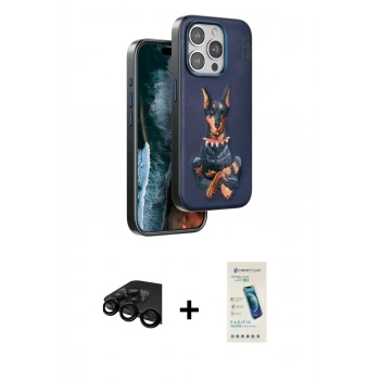 MARSİLYAN™- iPhone 15 Pro Max Kılıf Nova Form Koleksiyonu - Şeffaf Pasifik Cam Ekran Koruyucu + Raze Metal Kamera Lens - SH
