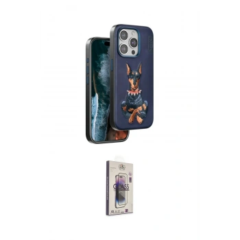 MARSİLYAN™- iPhone 15 Pro Max Kılıf Nova Form Koleksiyonu - Siyah Bilvis 3D Cam Ekran Koruyucu