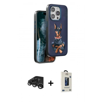 MARSİLYAN™- iPhone 15 Pro Max Kılıf Nova Form Koleksiyonu - Siyah Bilvis Hayalet Cam Ekran Koruyucu + Raze Metal Kamera Lens - TMGI
