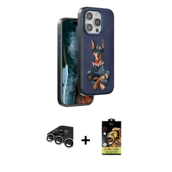 MARSİLYAN™- iPhone 15 Pro Max Kılıf Nova Form Koleksiyonu - Siyah Buffer Cam Ekran Koruyucu + Raze Metal Kamera Lens - GS