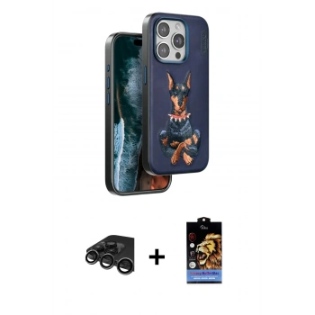 MARSİLYAN™- iPhone 15 Pro Max Kılıf Nova Form Koleksiyonu - Siyah Buffer Hayalet Cam Ekran Koruyucu + Raze Metal Kamera Lens - TMGI