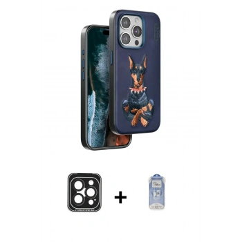 MARSİLYAN™- iPhone 15 Pro Max Kılıf Nova Form Koleksiyonu - Siyah Joko Magic 5D Cam + PVD Metal Kamera Lens - SH