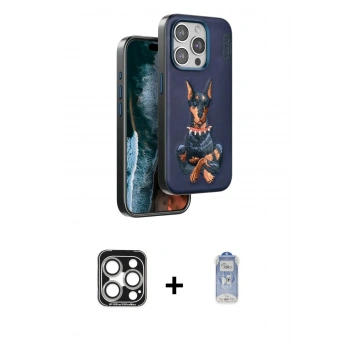 MARSİLYAN™- iPhone 15 Pro Max Kılıf Nova Form Koleksiyonu - Siyah Joko Magic 5D Cam + PVD Metal Kamera Lens - GS