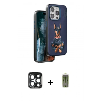 MARSİLYAN™- iPhone 15 Pro Max Kılıf Nova Form Koleksiyonu - Siyah Joko Magic 5D Hayalet Cam + PVD Metal Kamera Lens - LT
