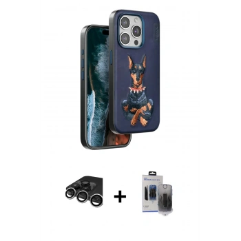 MARSİLYAN™- iPhone 15 Pro Max Kılıf Nova Form Koleksiyonu - Siyah Vanessa Magic Hayalet Cam + Raze Metal Kamera Lens - GS