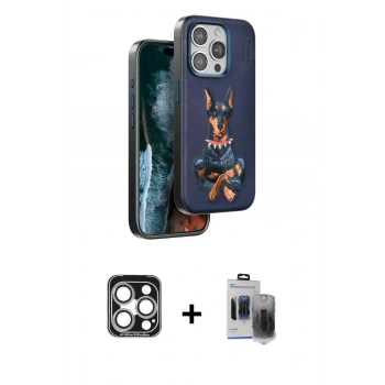 MARSİLYAN™- iPhone 15 Pro Max Kılıf Nova Form Koleksiyonu - Siyah Vanessa Magic Hayalet Cam + PVD Metal Kamera Lens - GS
