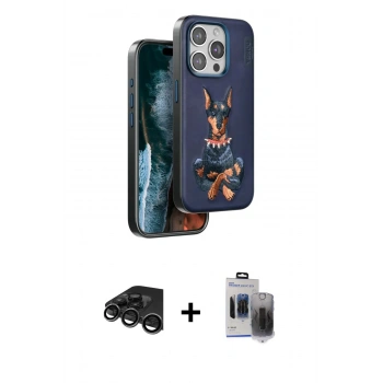 MARSİLYAN™- iPhone 15 Pro Max Kılıf Nova Form Koleksiyonu - Siyah Vanessa Magic Hayalet Cam + Raze Metal Kamera Lens - TMGI