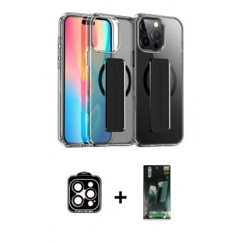 MARSİLYAN™- iPhone 15 Pro Max Kılıf Nova Işık Koleksiyonu - Şeffaf 360 Full Body Arka Koruyucu + PVD Metal Kamera Lens - TU