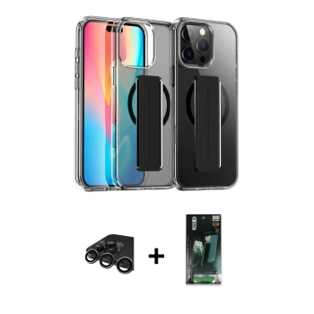 MARSİLYAN™- iPhone 15 Pro Max Kılıf Nova Işık Koleksiyonu - Şeffaf 360 Full Body Arka Koruyucu + Raze Metal Kamera Lens - TMGI